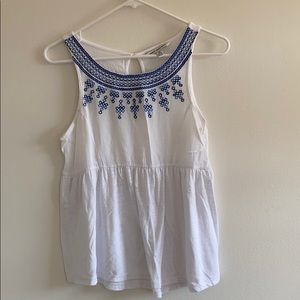 Blue and White Tank Top